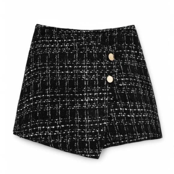SHEIN plaid skort, Size L, Black and white - Picture 1 of 5